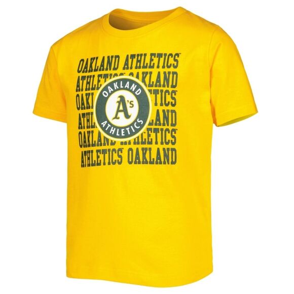 Youth Gold Oakland Athletics Repeat Logo T-Shirt - Picture 3 of 6